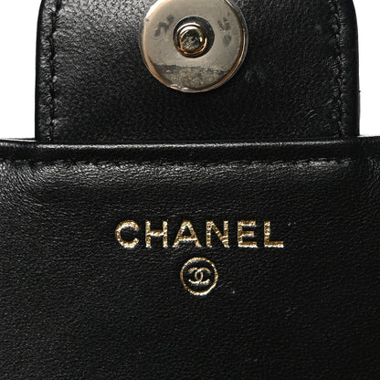 Chanel Lambskin Quilted Resin Bi-Color Flap Phone Holder With Chain Black 8 of 12