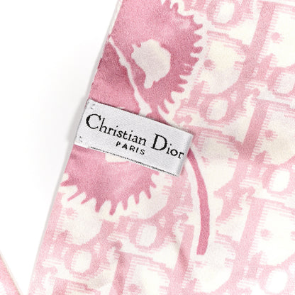 Christian Dior Silk Monogram Scarf Pink White 3 of 4