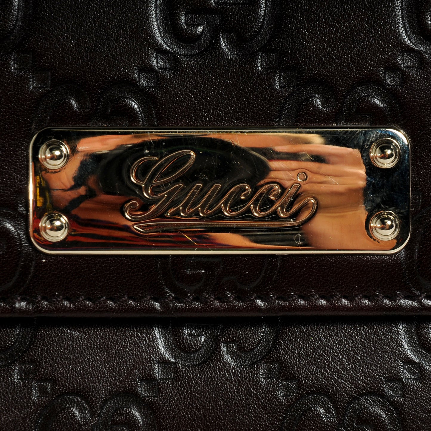 Guccissima Leather Indy Continental Wallet Dark Brown