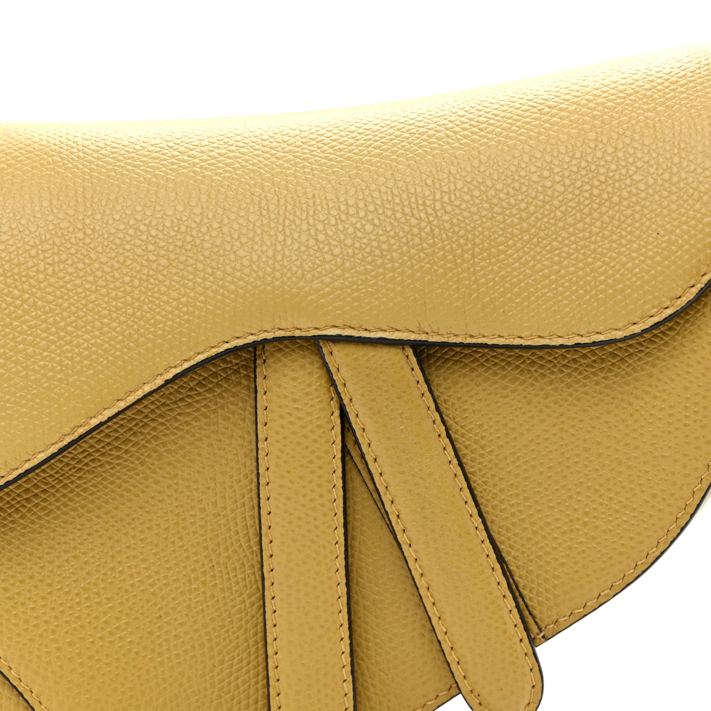 Grained Calfskin Mini Saddle Bag Beige