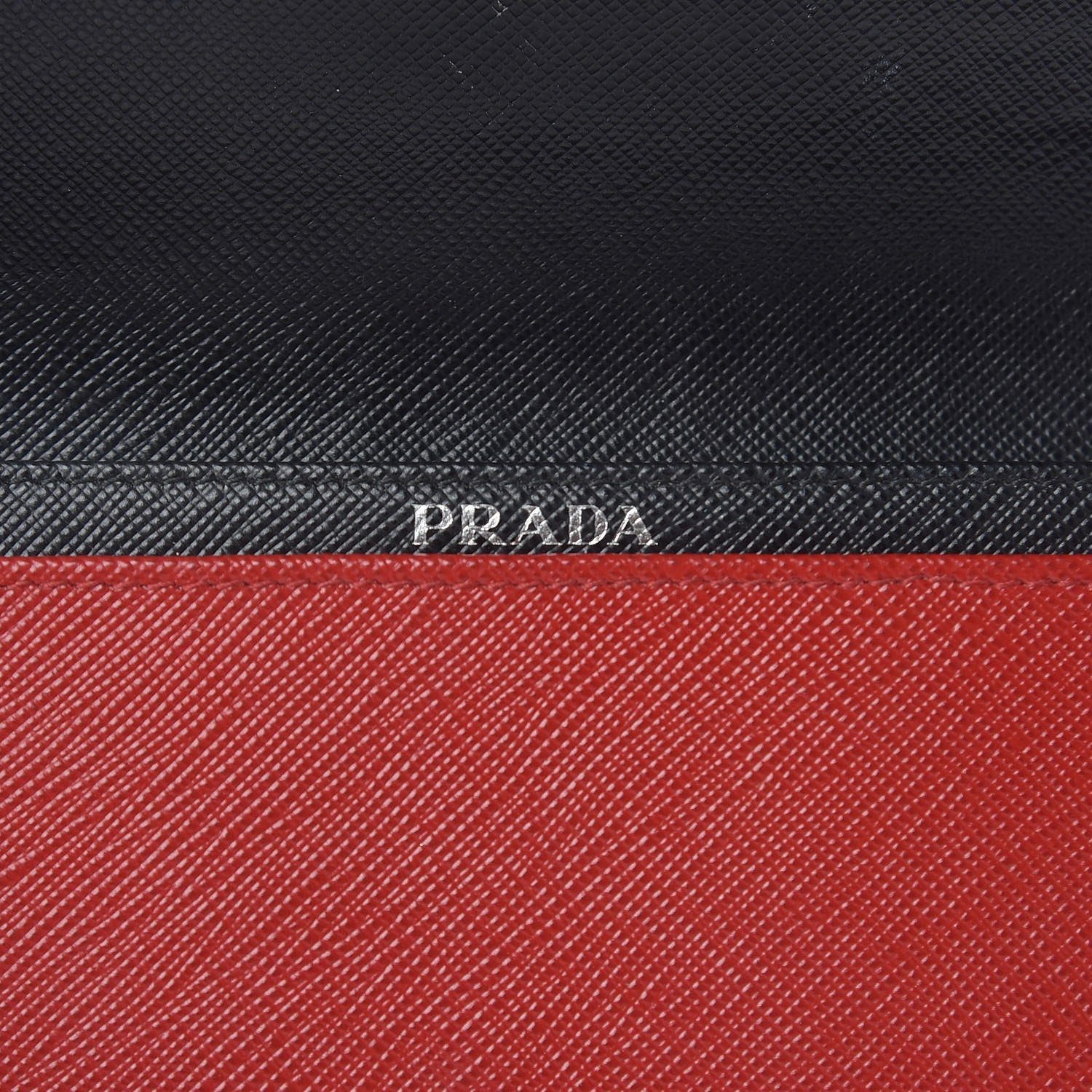Prada Saffiano Bi Color Wallet on Chain Fuoco Black 7 of 19