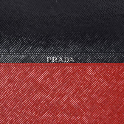 Prada Saffiano Bi Color Wallet on Chain Fuoco Black 7 of 19