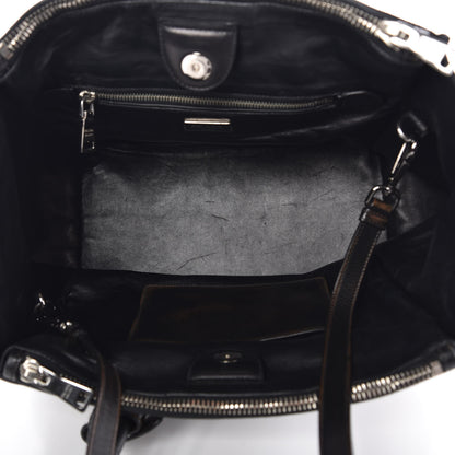 Prada Vitello Vintage Studded Twin Pocket Tote Ebano 5 of 22