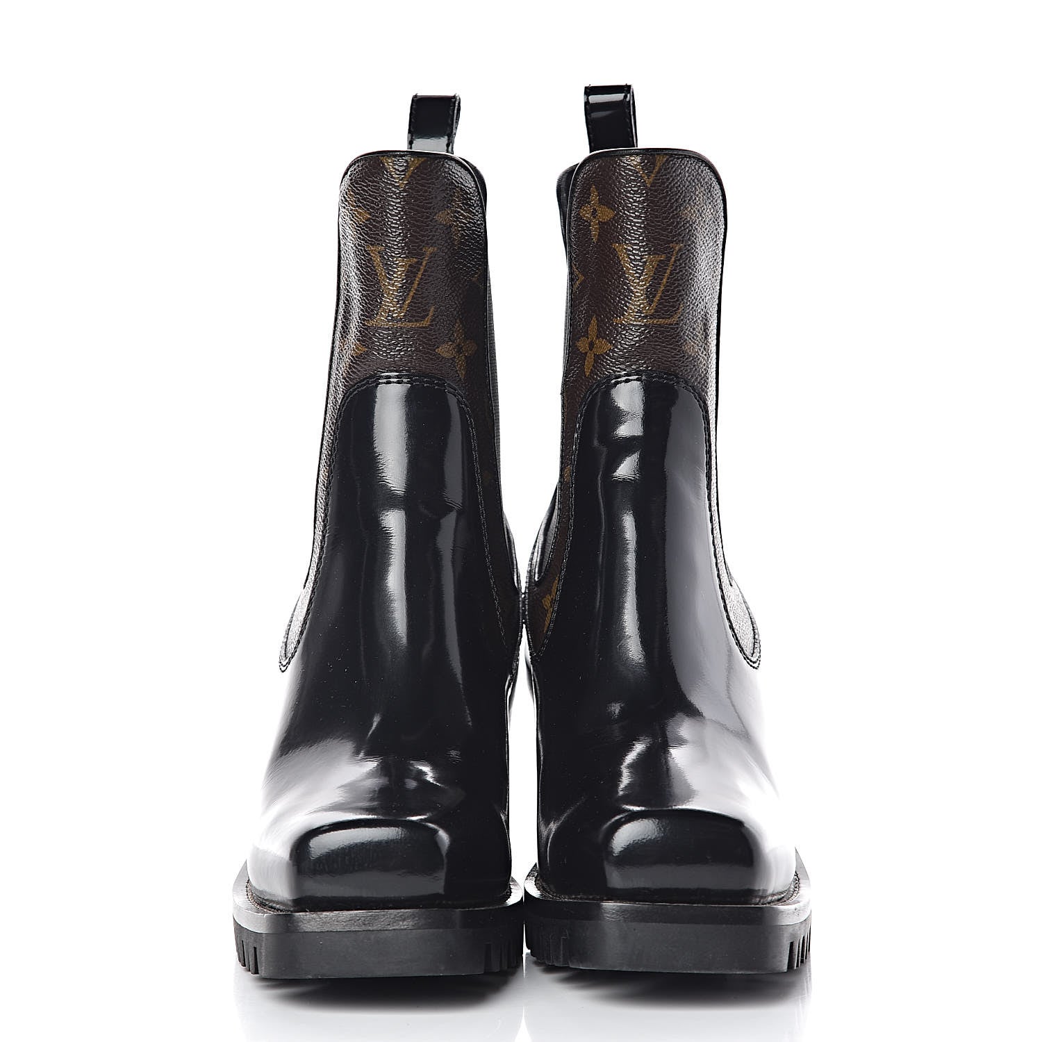 Louis Vuitton Patent Monogram Limitless Ankle Boots 36.5 Black 2 of 8