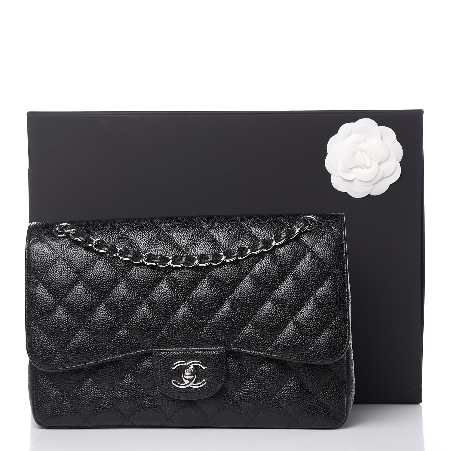 Chanel Caviar Quilted Jumbo Double Flap Black 12 of 12