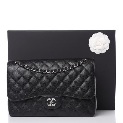 Chanel Caviar Quilted Jumbo Double Flap Black 12 of 12