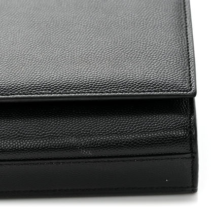 Saint Laurent Grain De Poudre Monogram Cassandre Clutch Black 17 of 17