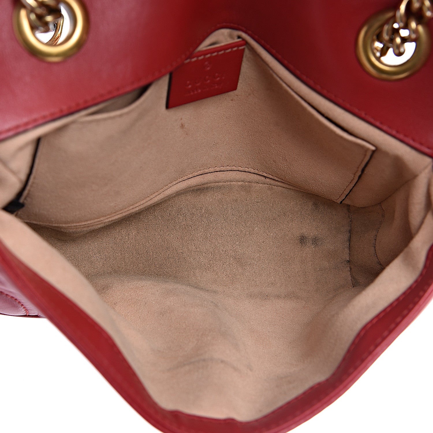 Gucci Calfskin Matelasse Mini GG Marmont Shoulder Bag Hibiscus Red 7 of 19