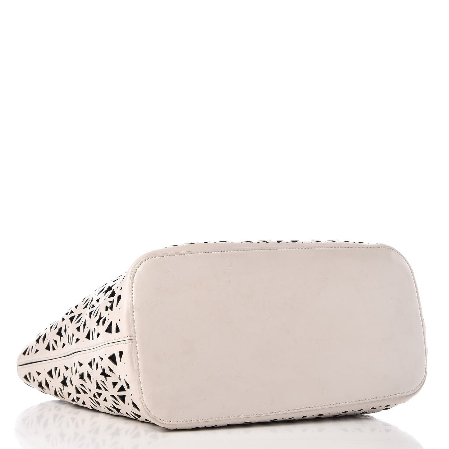 Calfskin Lazer Cut Medium Antigona Tote White Black