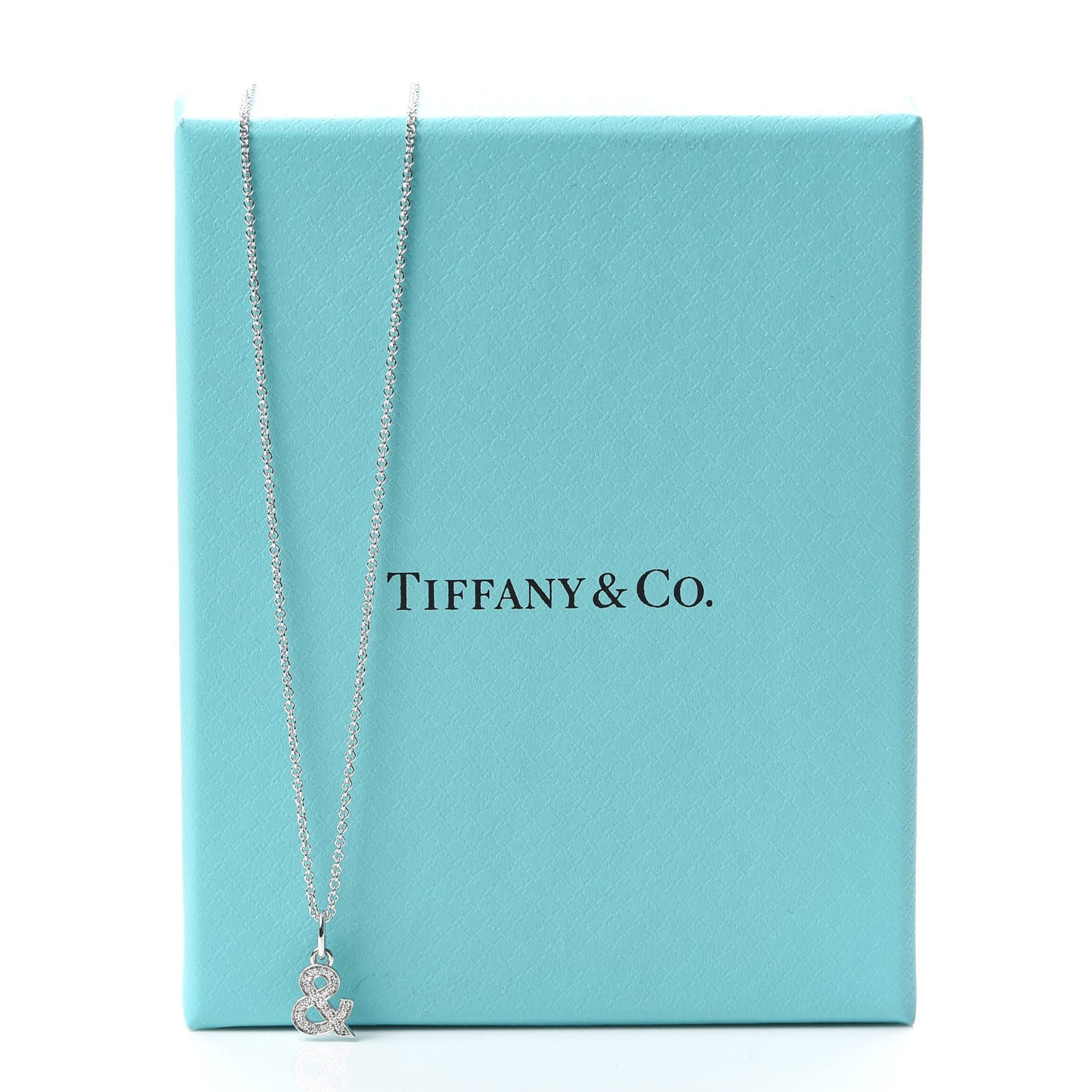 18K White Gold Diamond Medium Ampersand Pendant Necklace