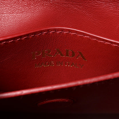 Prada Saffiano Cuir Mini Double Bag Black Fuoco 6 of 9