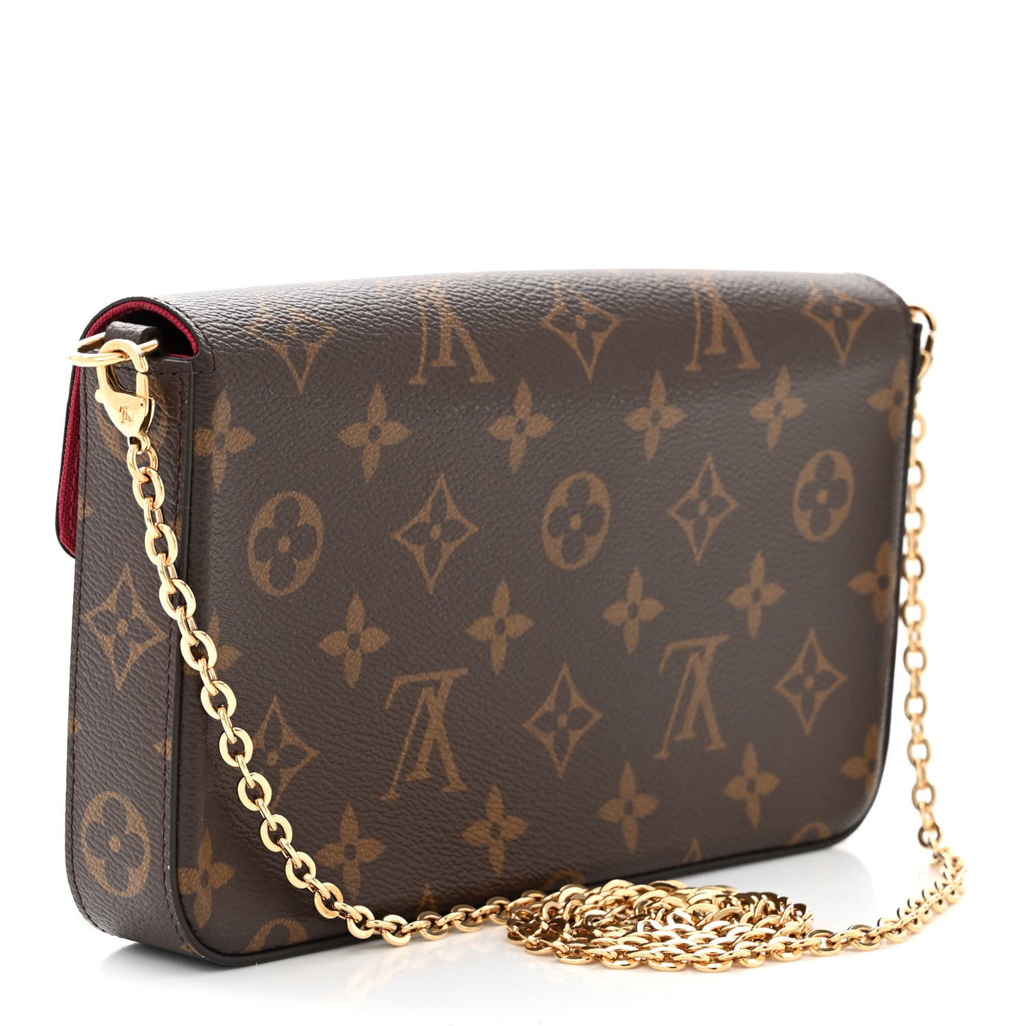 Monogram Pochette Felicie Chain Wallet Fuchsia