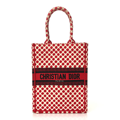 Christian Dior Canvas DiorAmour Dots Vertical Book Tote Red 1 of 10