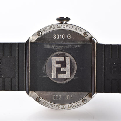 Fendi Stainless Steel Rubber 36mm Bussola Bubble Quartz Watch Black 9 of 10