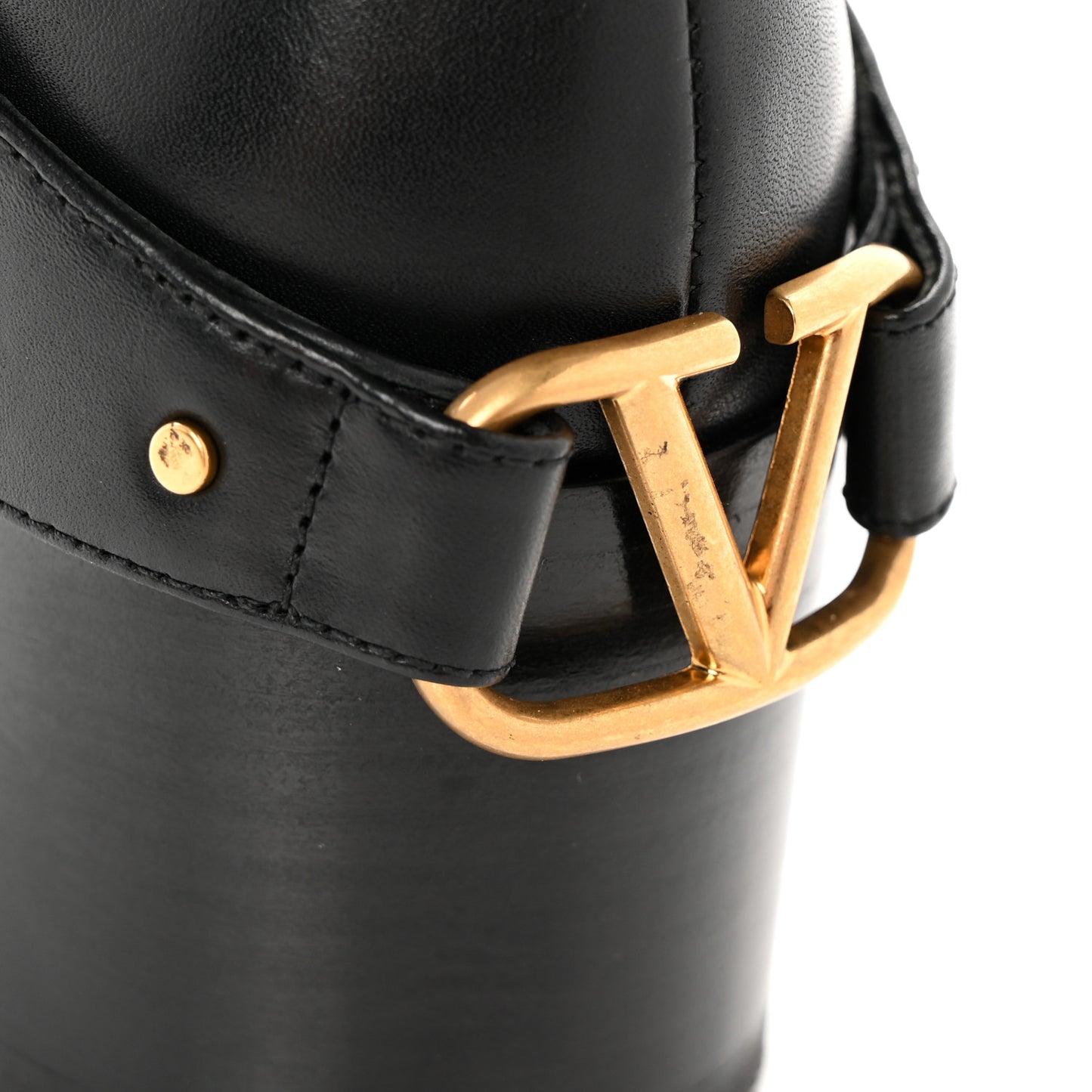 Calfskin VLOGO Flat Boots 36 Black