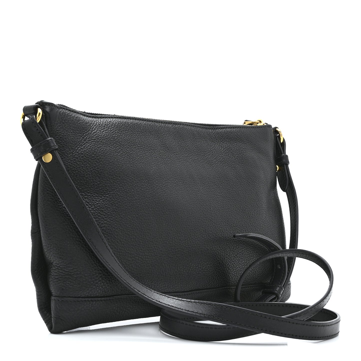 Vitello Daino Crossbody Bag Black