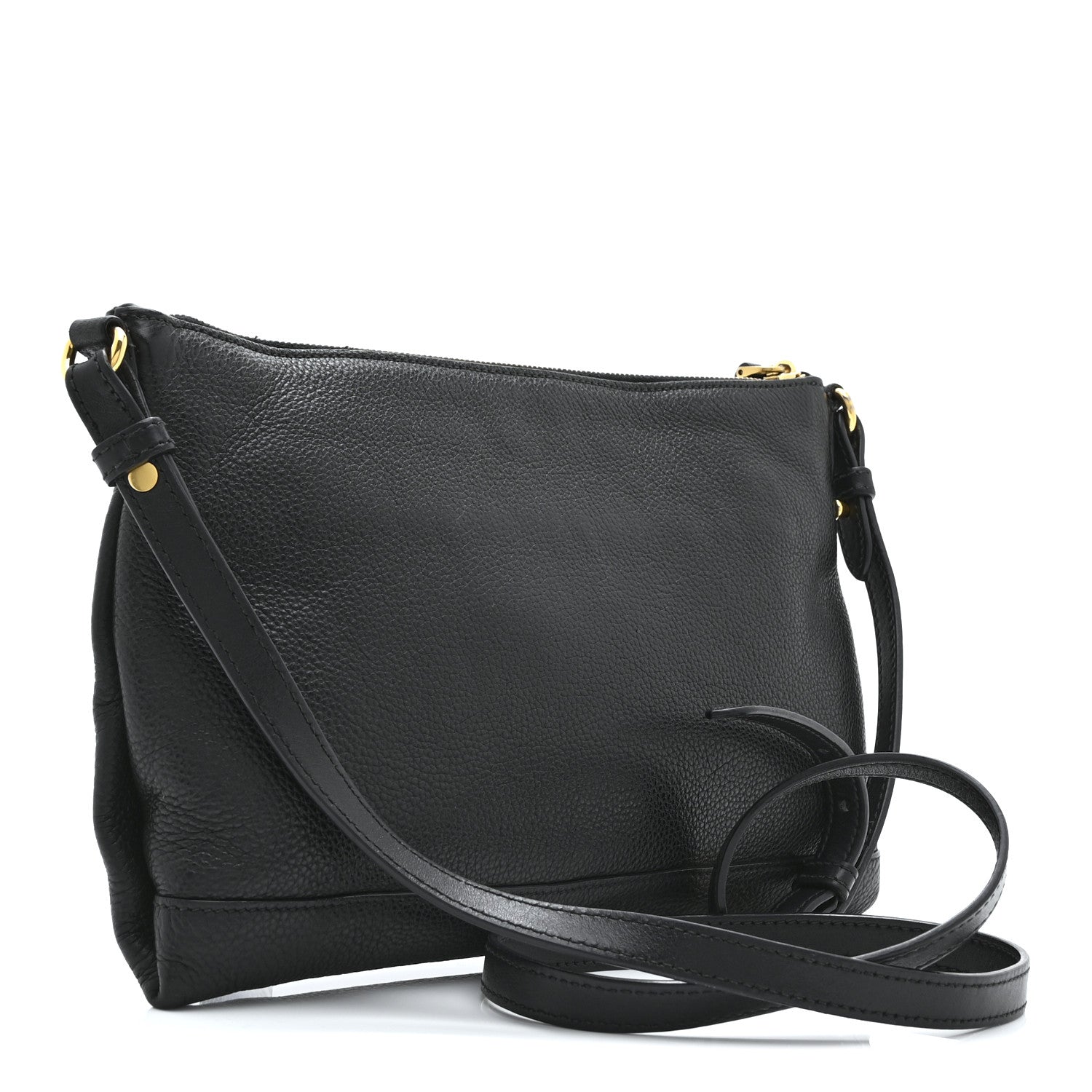 Prada Vitello Daino Crossbody Bag Black 3 of 10