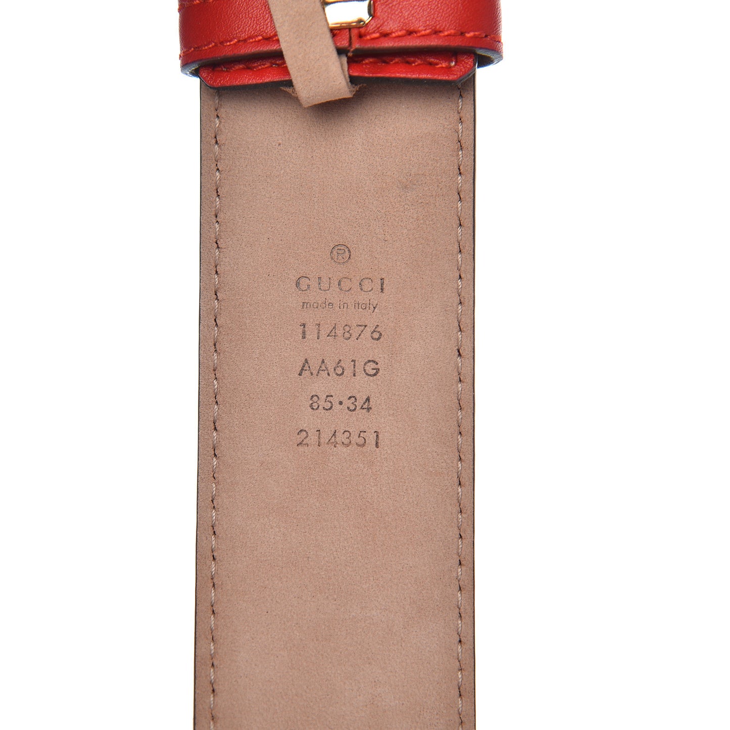Guccissima Signature Interlocking G 40mm Belt 85 34 Red