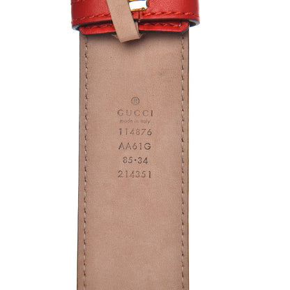 Gucci Guccissima Signature Interlocking G 40mm Belt 85 34 Red 4 of 6