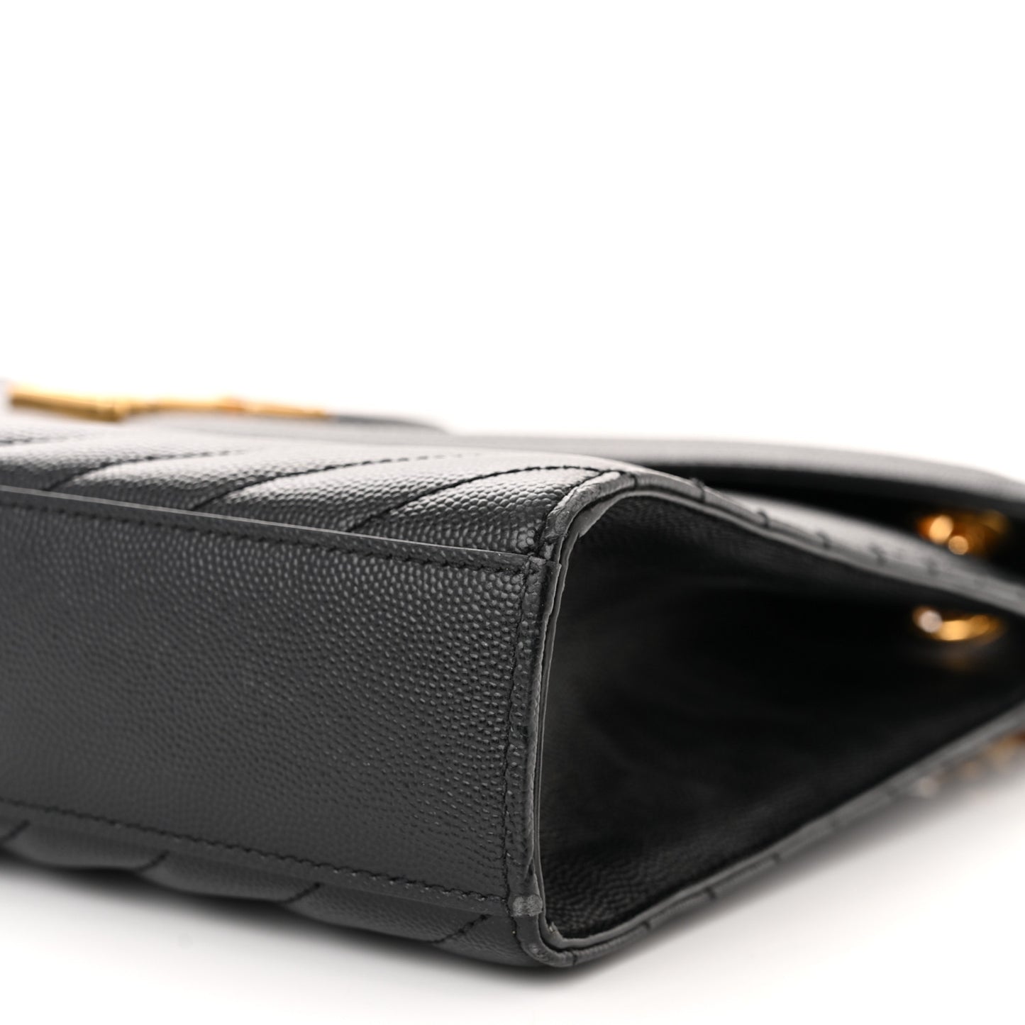 Grain De Poudre Matelasse Chevron Large Monogram Satchel Black