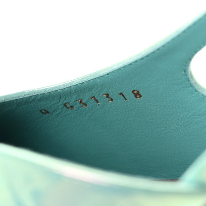 Chanel Iridecent Calfskin Crocodile Embossed CC Cap Toe CC Slingback Pumps 41 Green 9 of 10