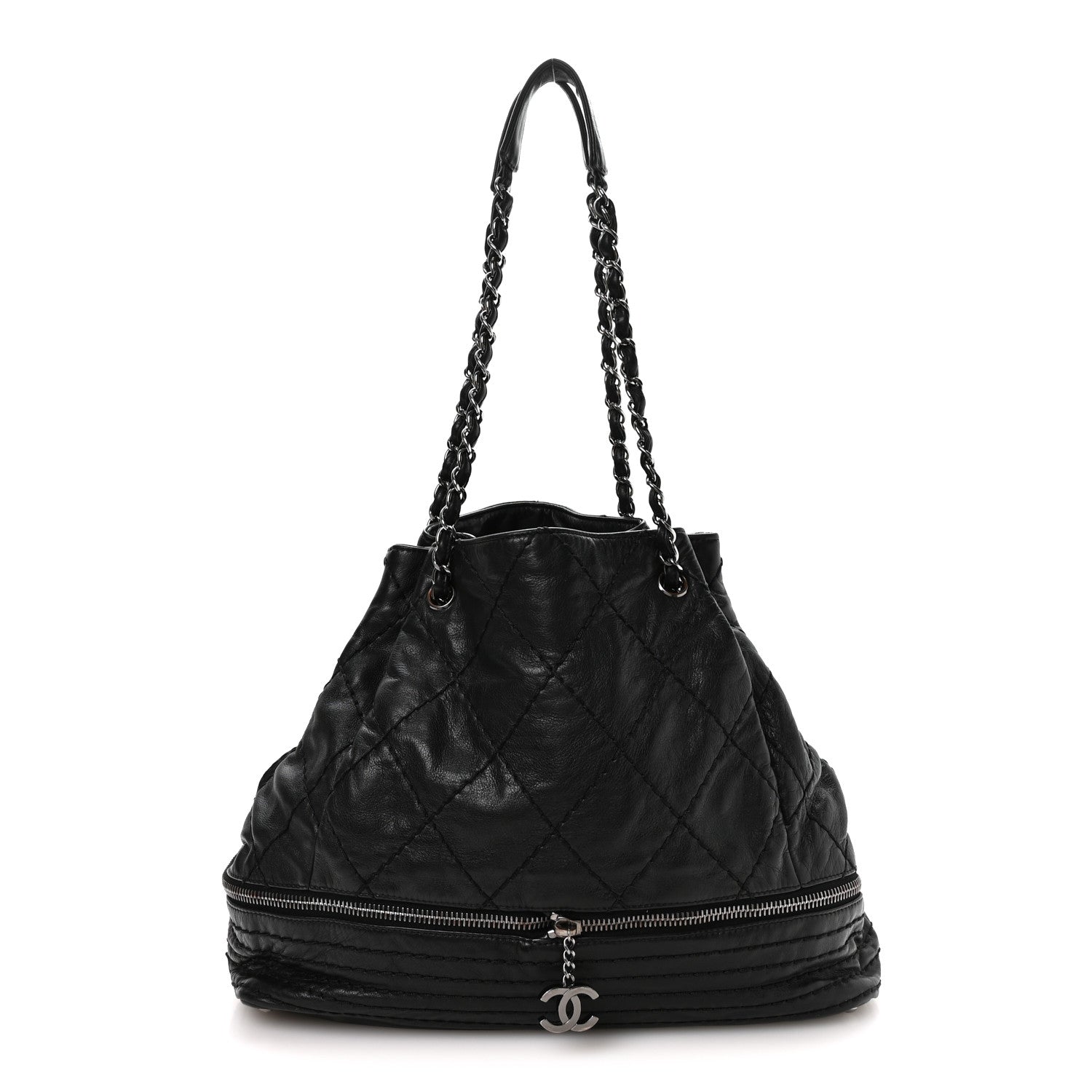 Chanel Lambskin Stitched Expandable Tote Black 1 of 11