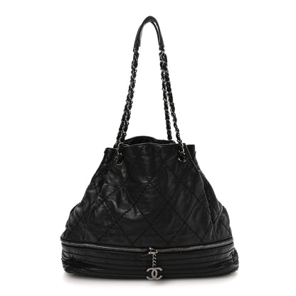 Chanel Lambskin Stitched Expandable Tote Black 1 of 11