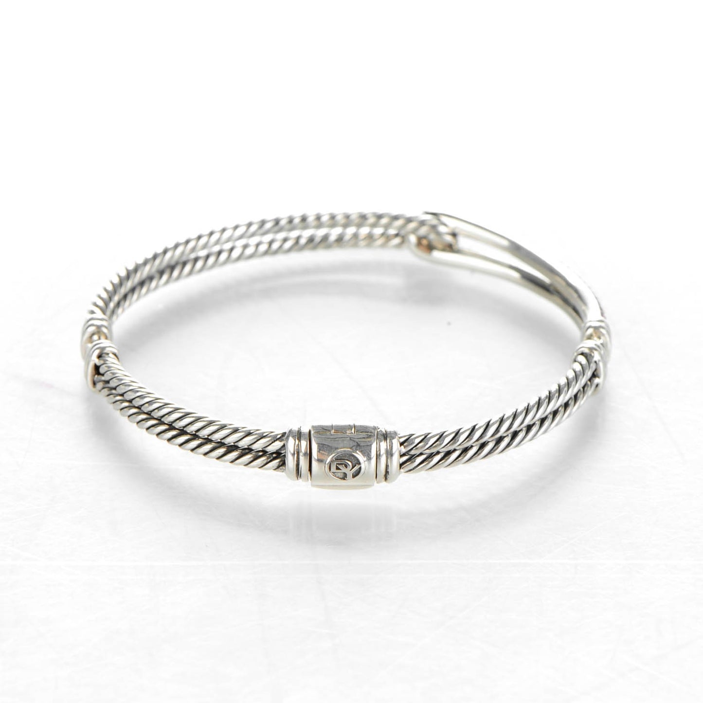 Sterling Silver Pave Pink Sapphire 7mm Single Loop Labyrinth Bracelet