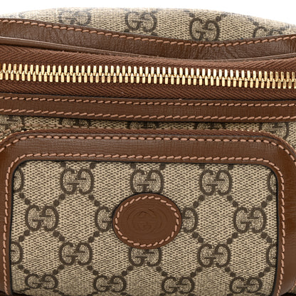 Gucci GG Supreme Monogram Textured Calfskin Retro Interlocking G Belt Bag Beige Ebony Brown Sugar 7 of 10