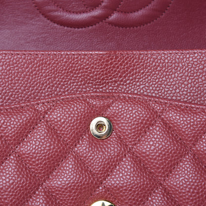 Chanel Caviar Quilted Medium Double Flap Dark Pink 10 of 12