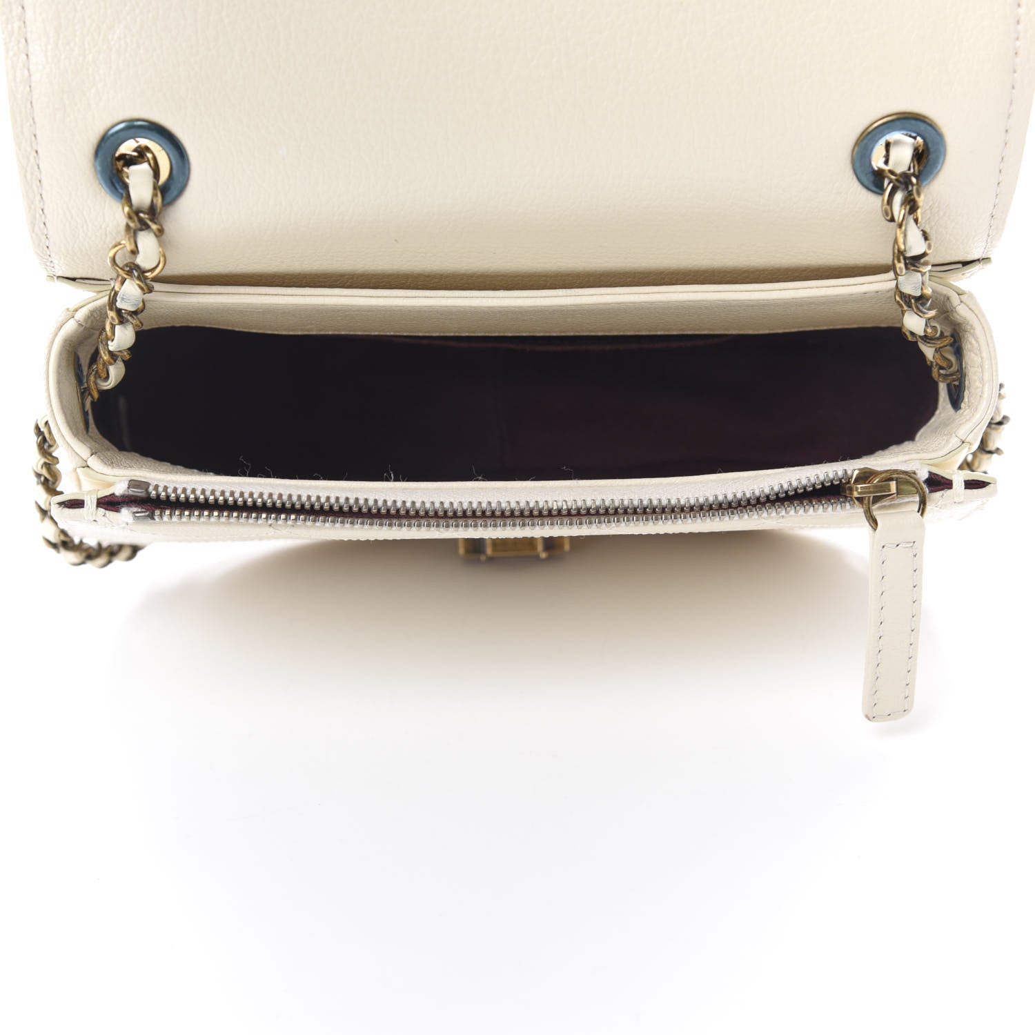 Chanel Shiny Calfskin Goatskin Quilted Small Coco Curve Messenger Flap White 5 of 12