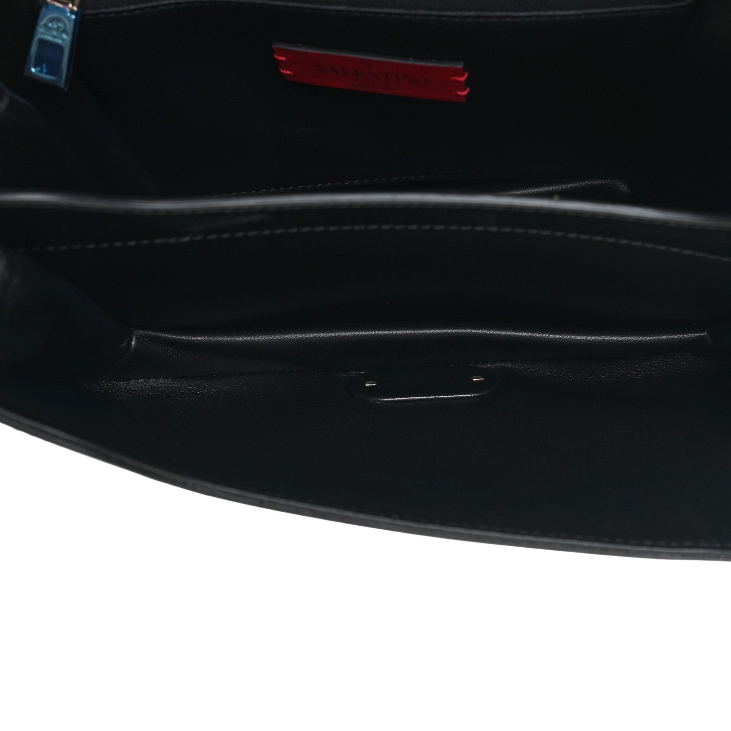 Valentino Garavani Vitello Rockstud Flip Lock Flap Messenger Black 6 of 16