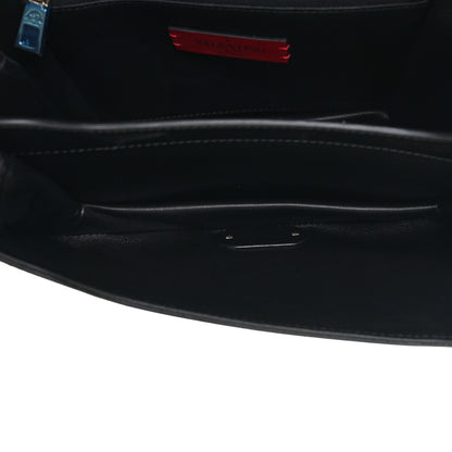 Valentino Garavani Vitello Rockstud Flip Lock Flap Messenger Black 6 of 16