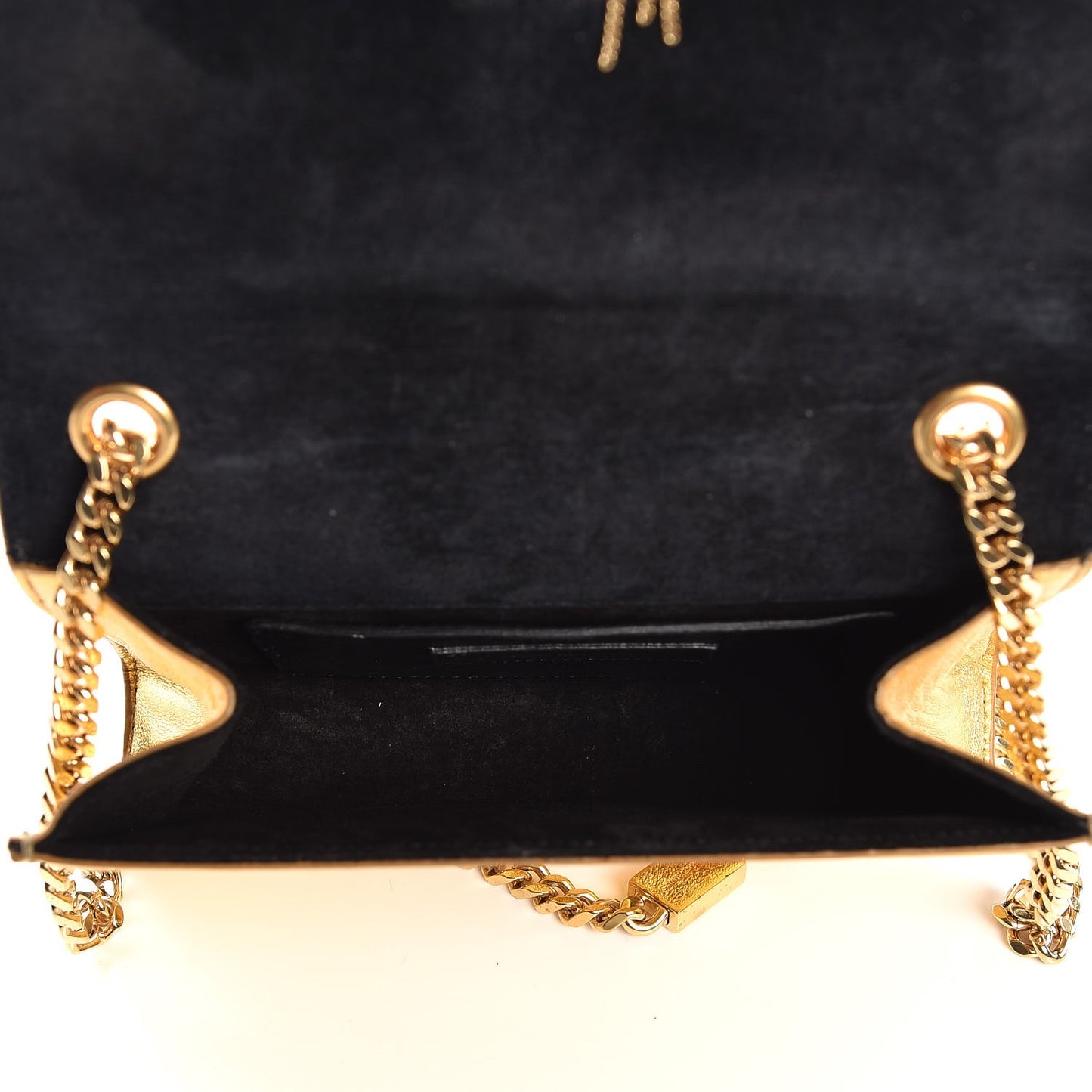 Metallic Calfskin Small Classic Monogram Kate Tassel Satchel Gold