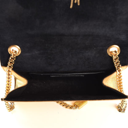 Saint Laurent Metallic Calfskin Small Classic Monogram Kate Tassel Satchel Gold 5 of 9