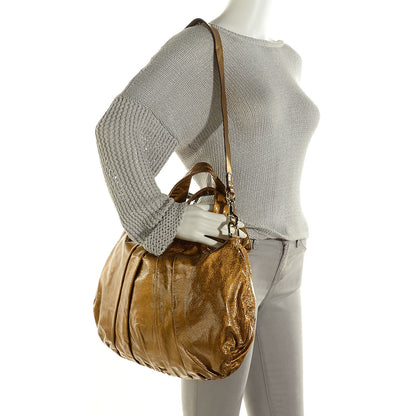 Gucci Patent Calfskin Large Hysteria Top Handle Bag Gold 2 of 9