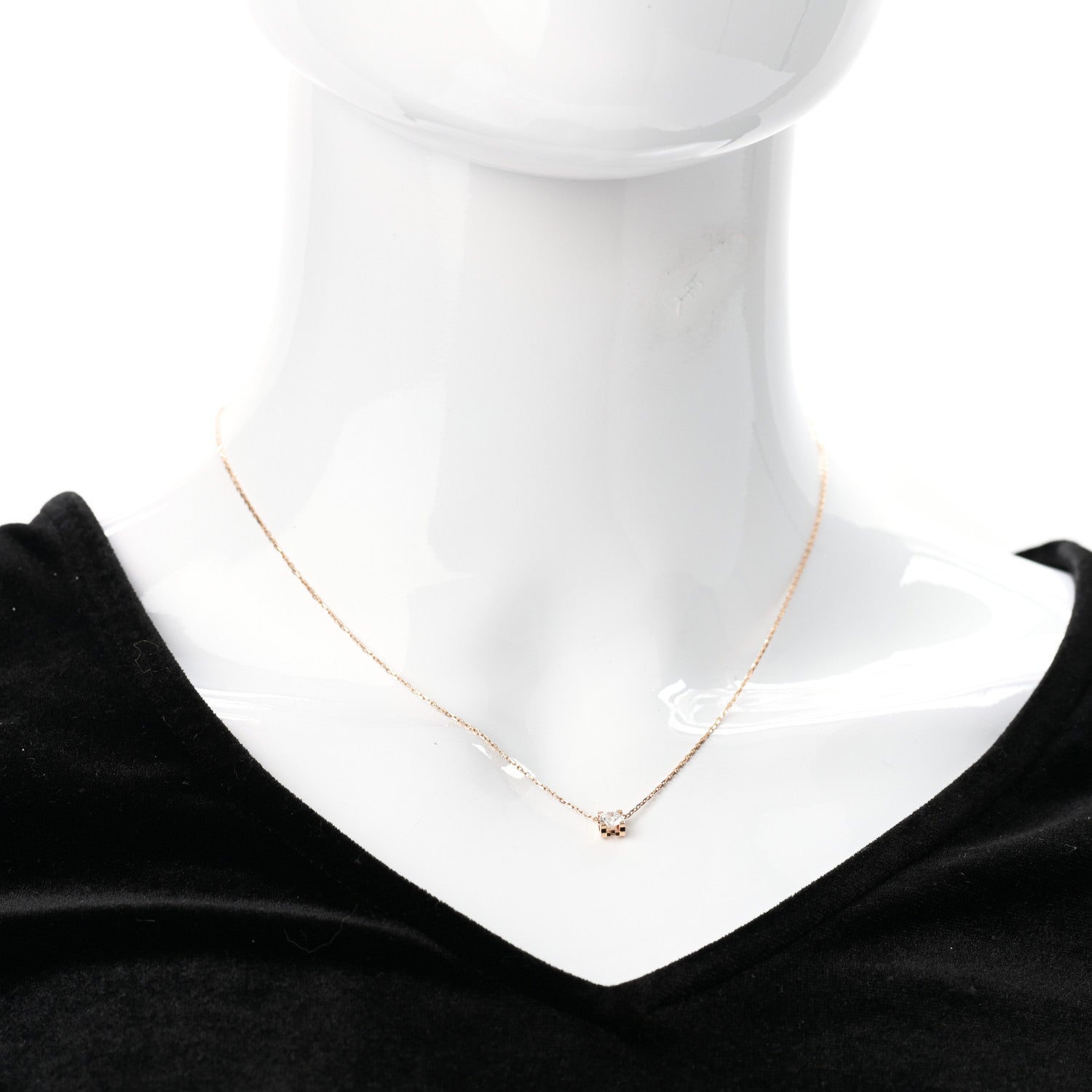 Cartier 18K Pink Gold Diamond .33ct C De Cartier Pendant Necklace 2 of 6