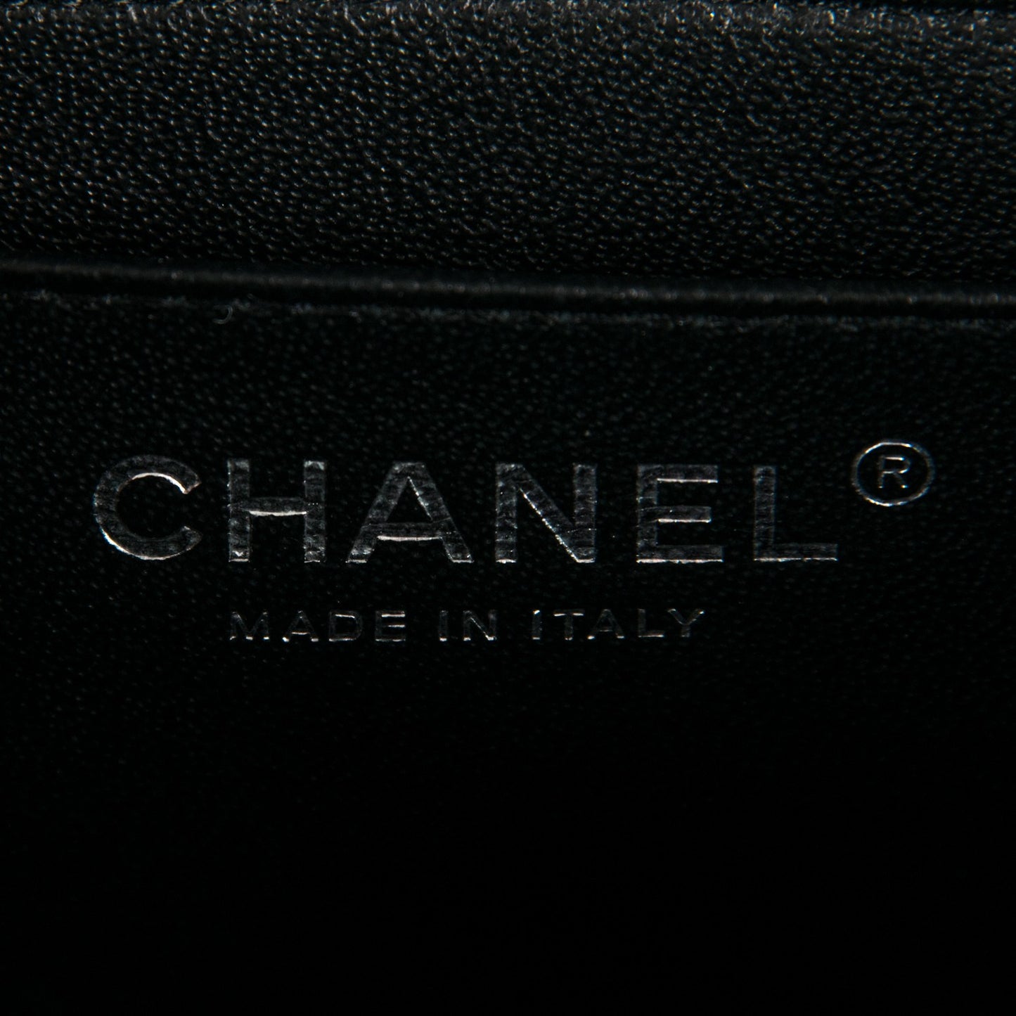 Crumpled Calfskin Quilted Mini Square Flap So Black