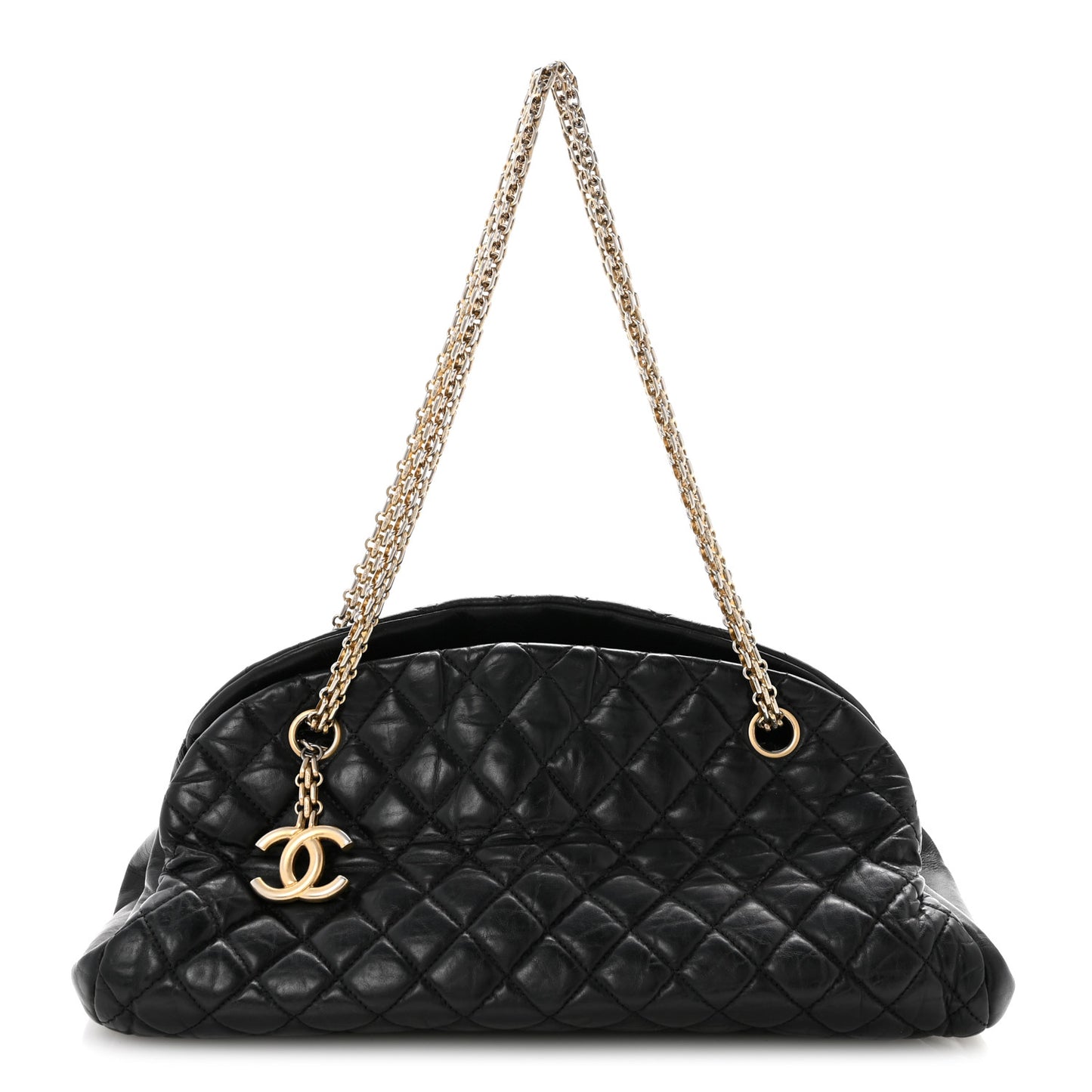 Aged Calfskin Medium Just Mademoiselle Black