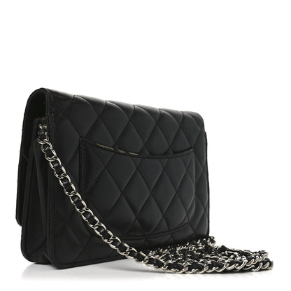 Chanel Lambskin Quilted Wallet On Chain WOC Black 3 of 12