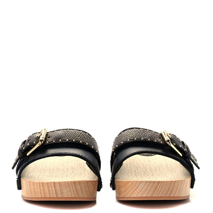 Louis Vuitton Calfskin Monogram Cottage Mules 37 Black 3 of 11