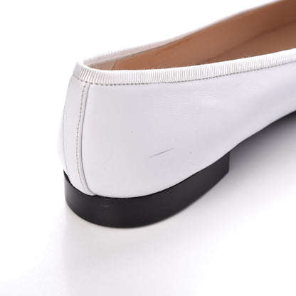Chanel Lambskin Cap Toe Ballerina Flats 40.5 White Black 9 of 10