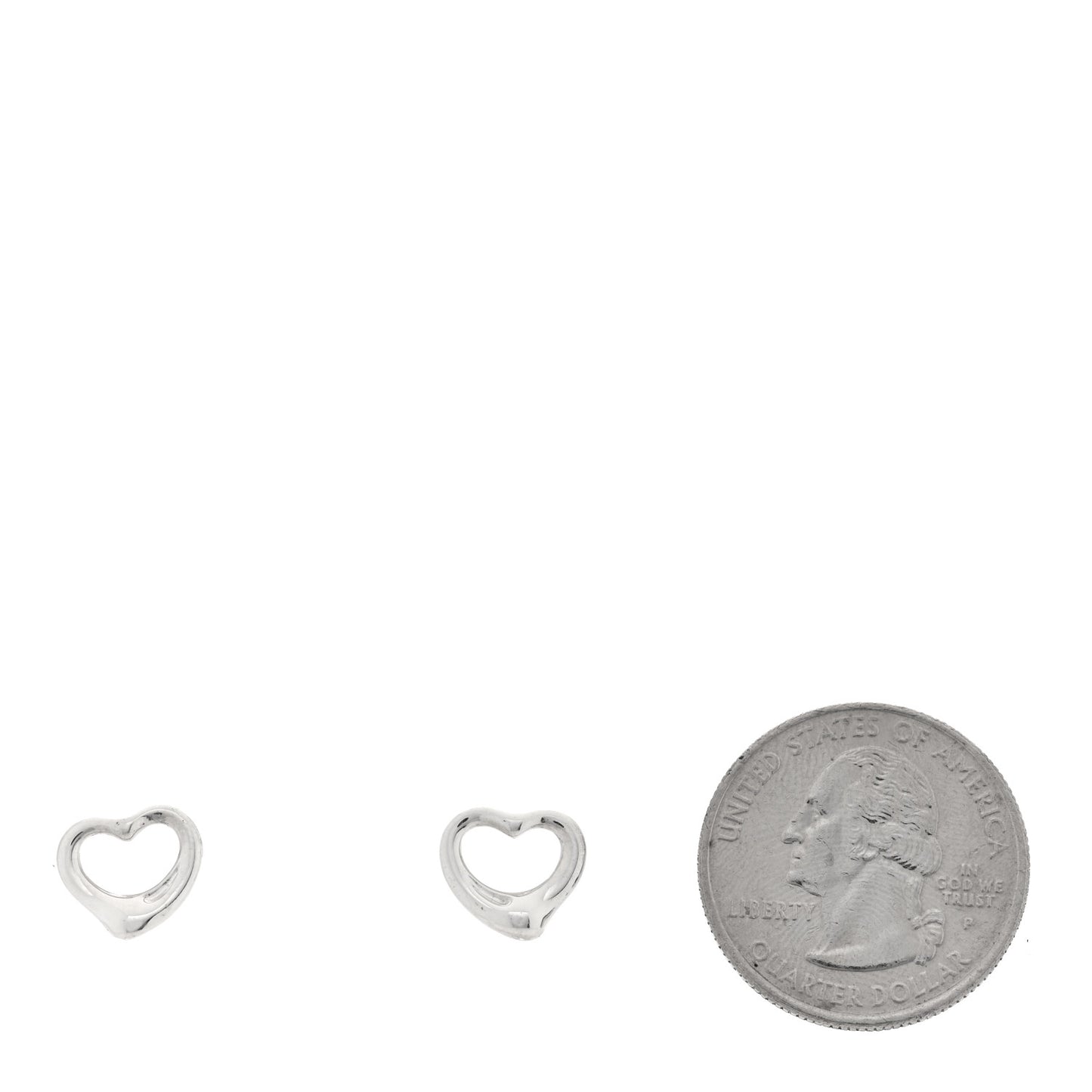 Sterling Silver 16mm Elsa Peretti Open Heart Earrings