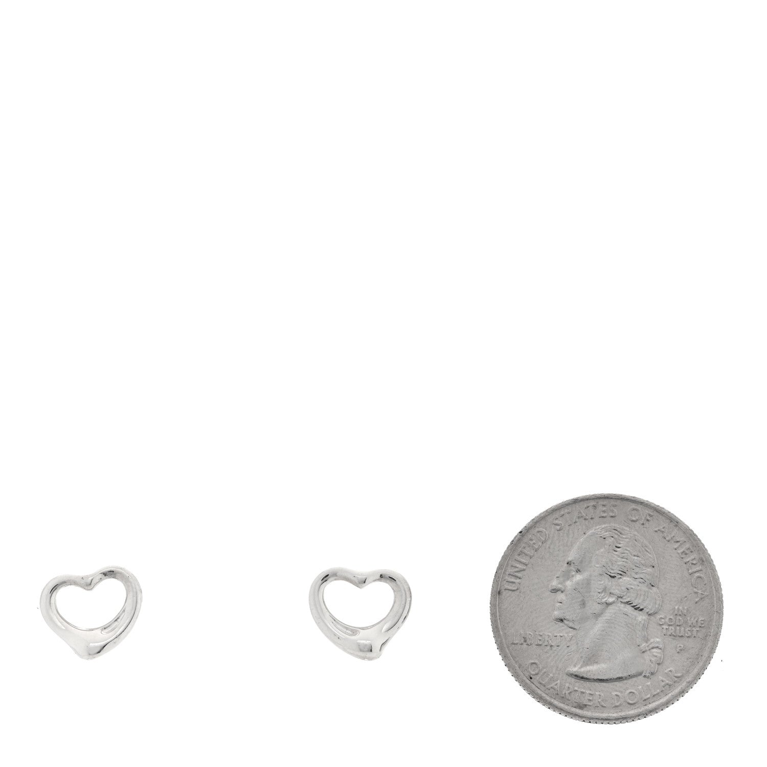 Tiffany Sterling Silver 16mm Elsa Peretti Open Heart Earrings 2 of 4