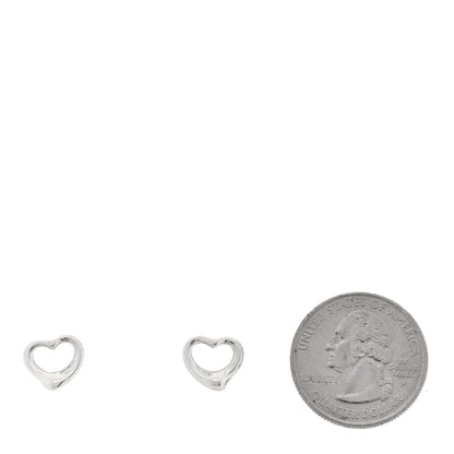 Tiffany Sterling Silver 16mm Elsa Peretti Open Heart Earrings 2 of 4