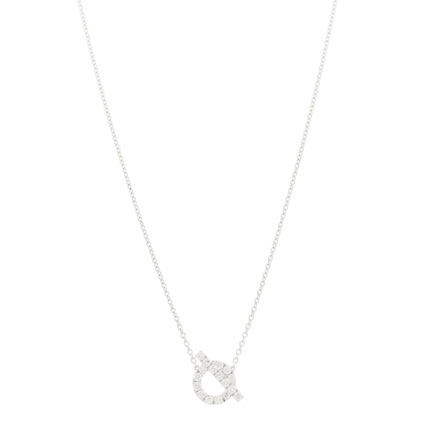 18K White Gold Diamond Finesse Pendant Necklace
