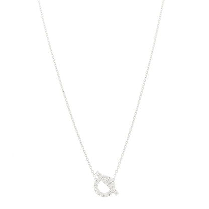 Hermes 18K White Gold Diamond Finesse Pendant Necklace 1 of 6