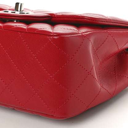 Chanel Lambskin Quilted Mini Square Flap Red 10 of 11