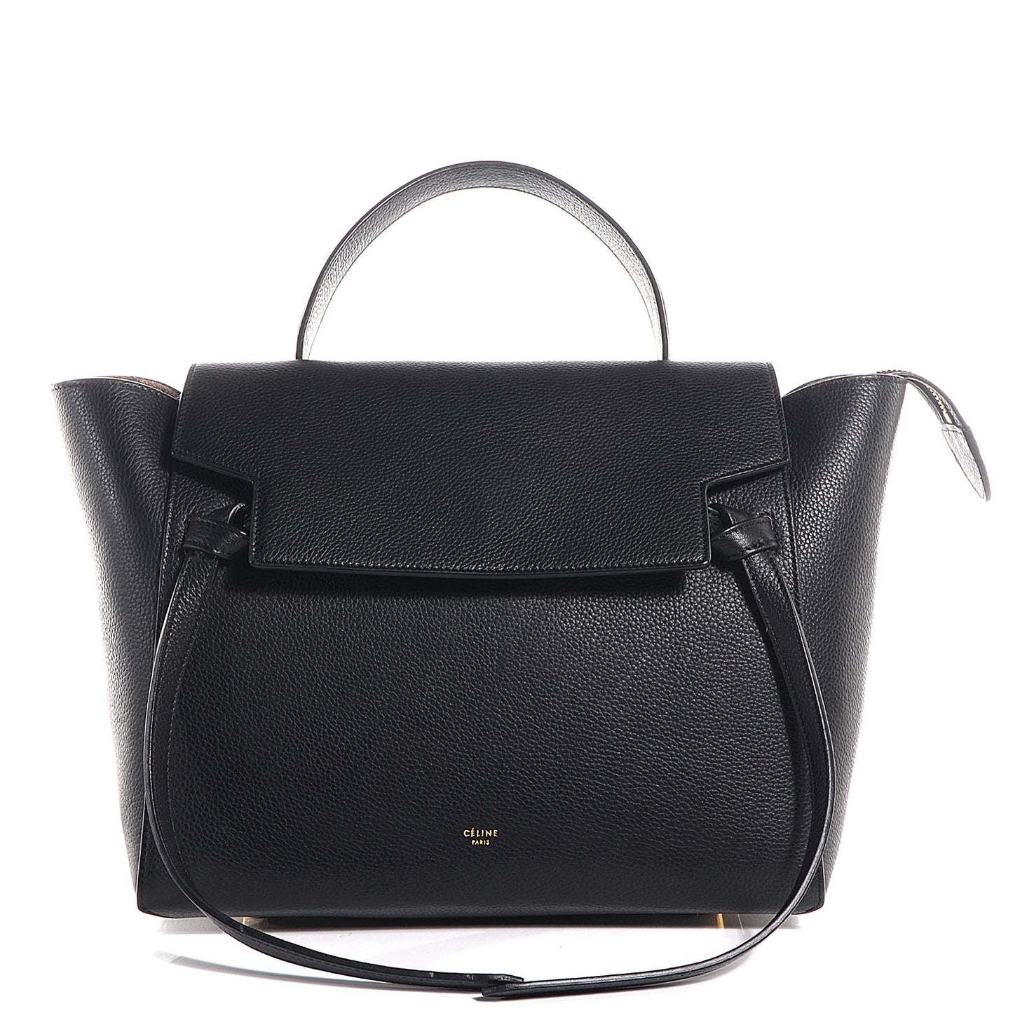 Drummed Calfskin Small Belt Bag Black