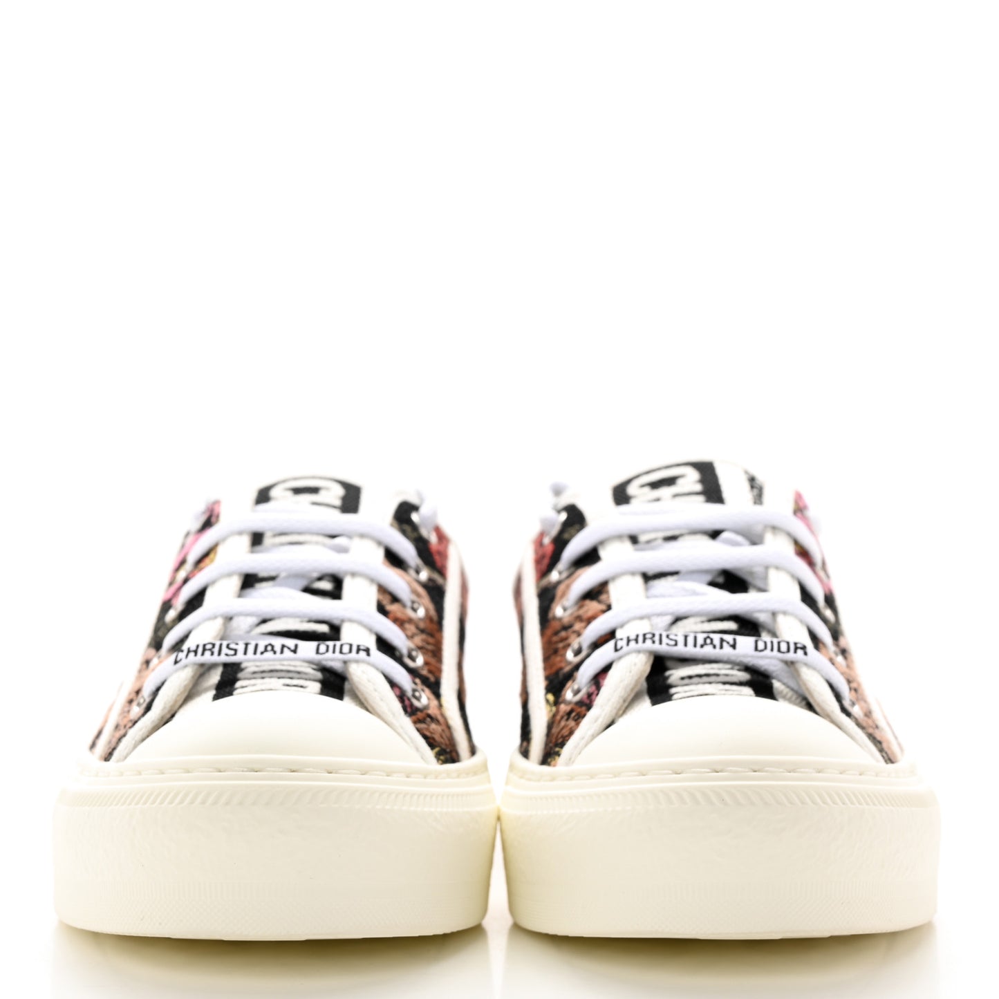 Canvas Jardin Botanique Embroidered Womens Walk'N'Dior Low Top Sneakers 36 Black Multicolor